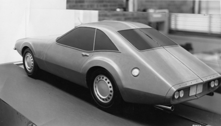 1/4 scale photo of Exner's clay model for the Ghia 1500S (courtesy of Virgil Exner Jr)